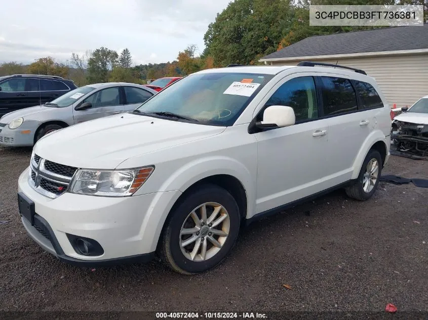 2015 Dodge Journey Sxt VIN: 3C4PDCBB3FT736381 Lot: 40572404