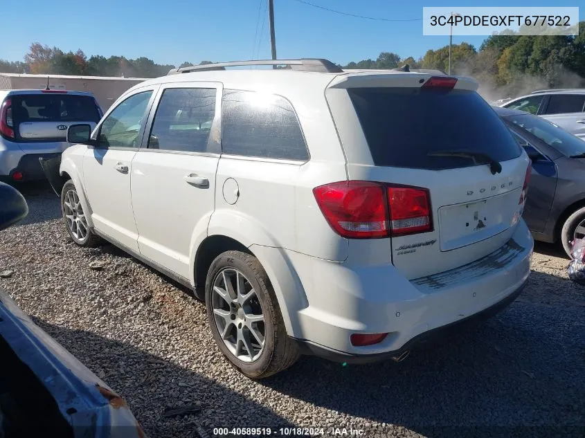 2015 Dodge Journey R/T VIN: 3C4PDDEGXFT677522 Lot: 40589519