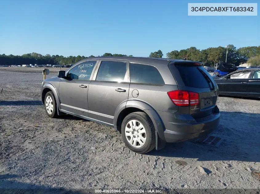 2015 Dodge Journey American Value Pkg VIN: 3C4PDCABXFT683342 Lot: 40625965