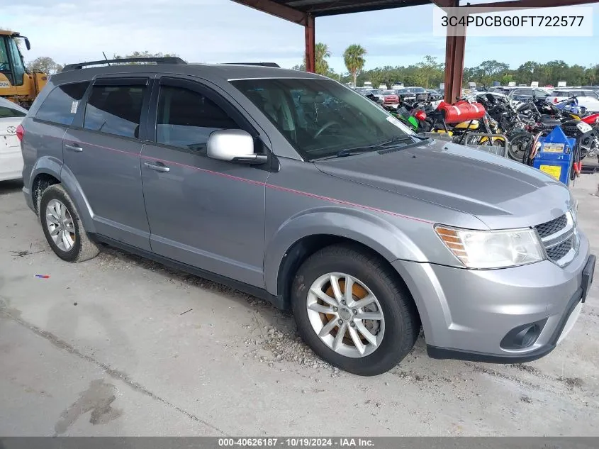 2015 Dodge Journey Sxt VIN: 3C4PDCBG0FT722577 Lot: 40626187