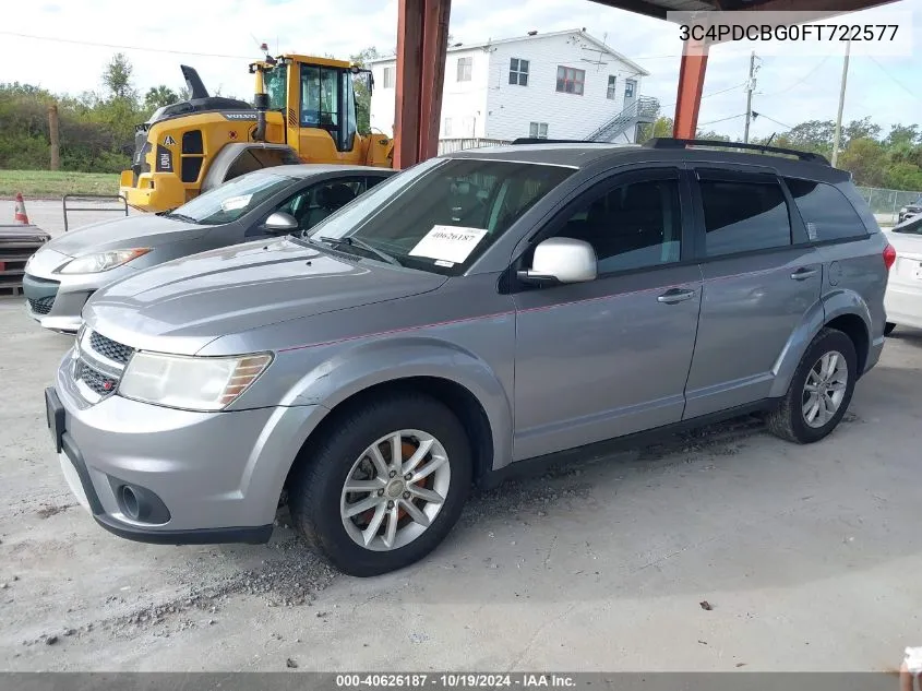 2015 Dodge Journey Sxt VIN: 3C4PDCBG0FT722577 Lot: 40626187