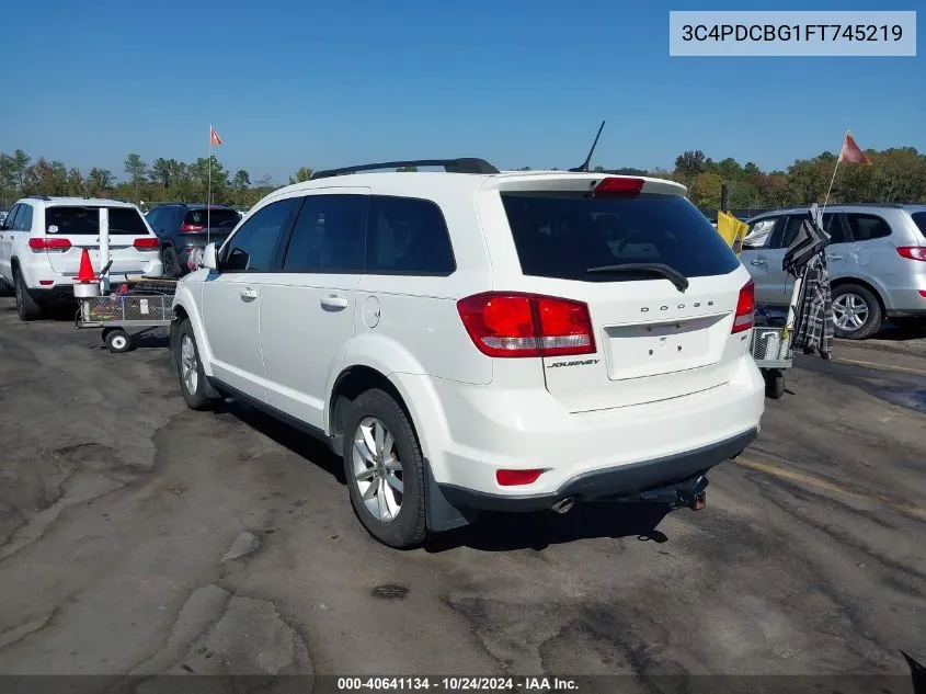 2015 Dodge Journey Sxt VIN: 3C4PDCBG1FT745219 Lot: 40641134