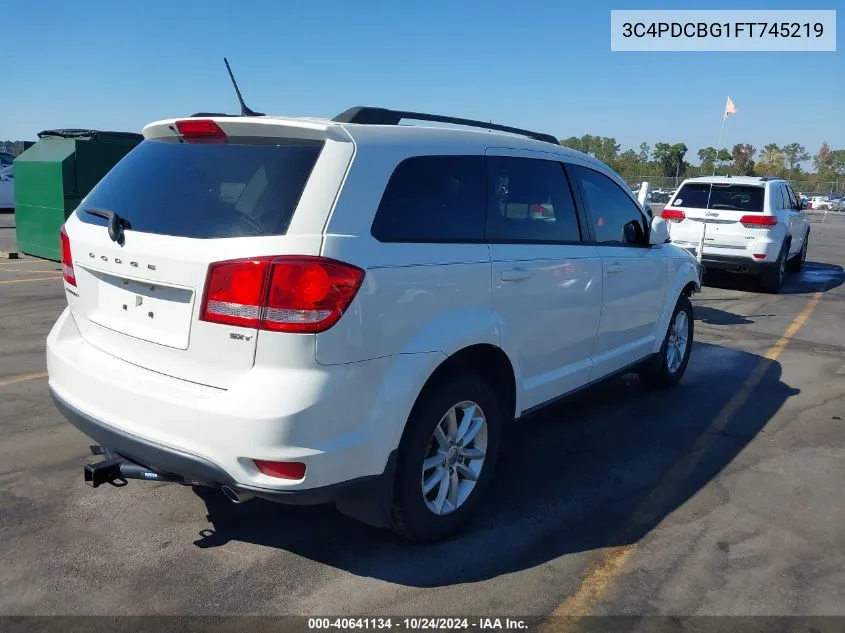 2015 Dodge Journey Sxt VIN: 3C4PDCBG1FT745219 Lot: 40641134