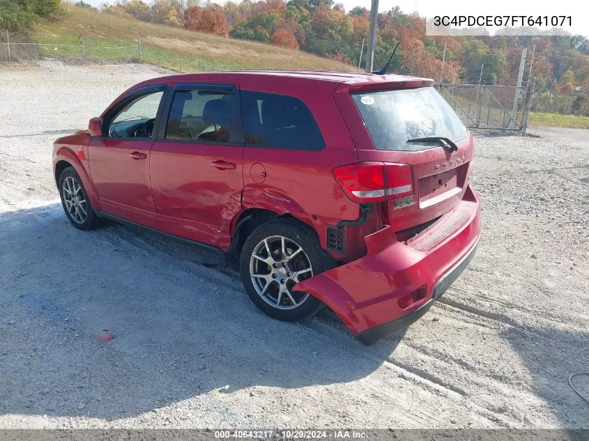 2015 Dodge Journey R/T VIN: 3C4PDCEG7FT641071 Lot: 40643217