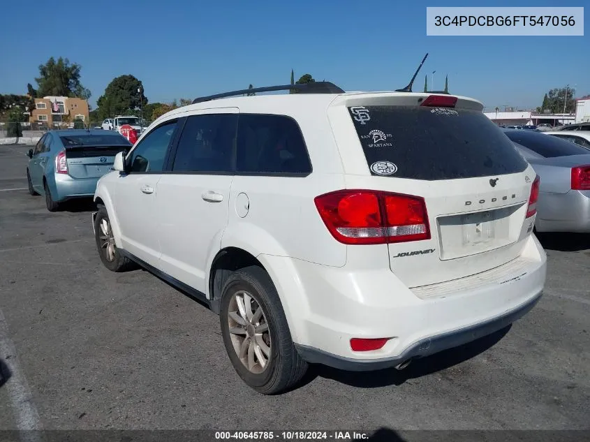 2015 Dodge Journey Sxt VIN: 3C4PDCBG6FT547056 Lot: 40645785