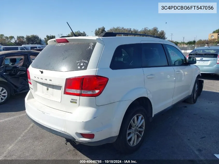 2015 Dodge Journey Sxt VIN: 3C4PDCBG6FT547056 Lot: 40645785