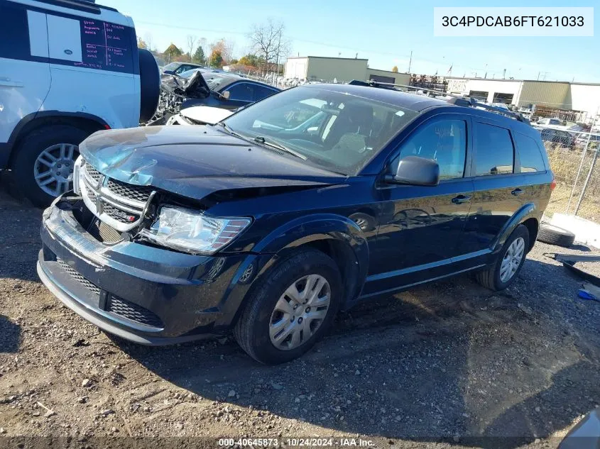 2015 Dodge Journey Se VIN: 3C4PDCAB6FT621033 Lot: 40645873