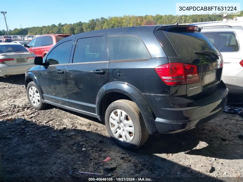 2015 Dodge Journey Se VIN: 3C4PDCAB8FT631224 Lot: 40646105