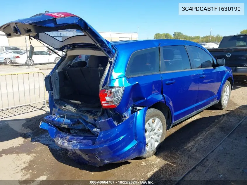 2015 Dodge Journey American Value Pkg VIN: 3C4PDCAB1FT630190 Lot: 40664767