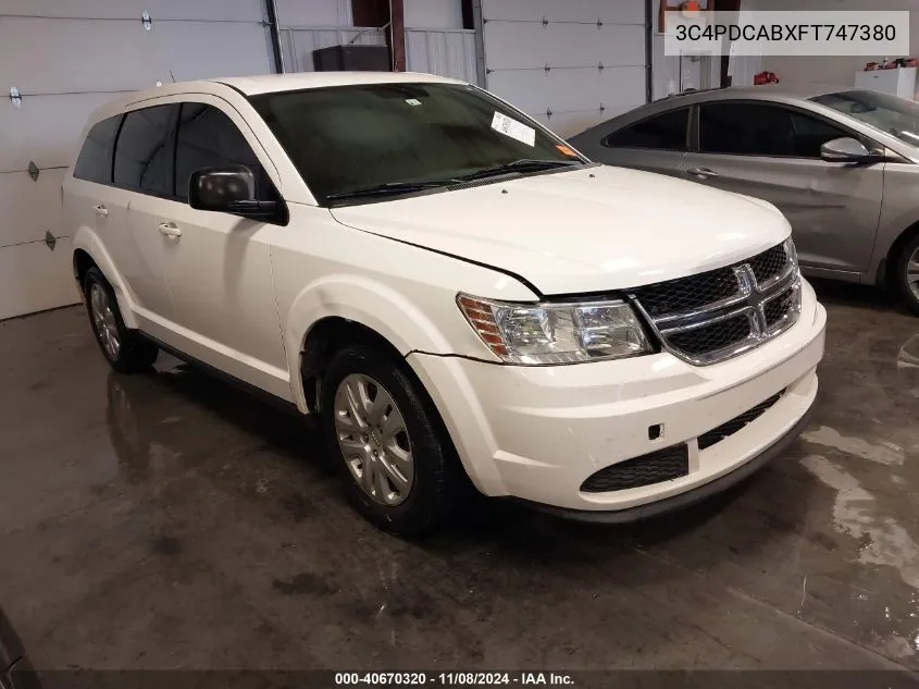 3C4PDCABXFT747380 2015 Dodge Journey American Value Pkg