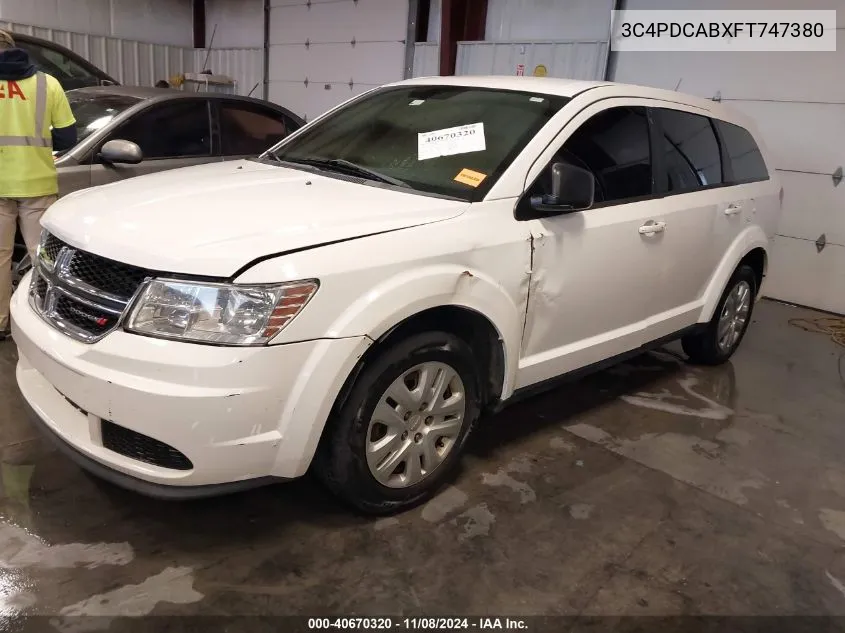 3C4PDCABXFT747380 2015 Dodge Journey American Value Pkg