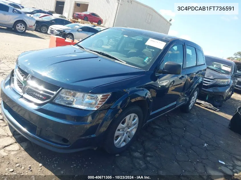 2015 Dodge Journey American Value Pkg VIN: 3C4PDCAB1FT736591 Lot: 40671305