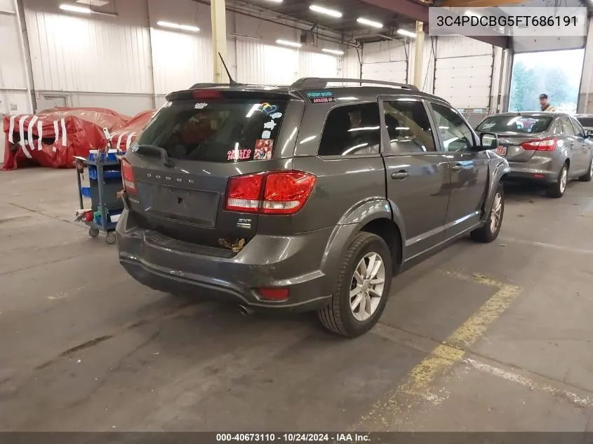 2015 Dodge Journey Sxt VIN: 3C4PDCBG5FT686191 Lot: 40673110