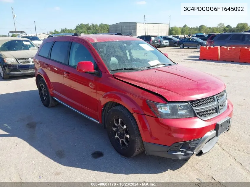 2015 Dodge Journey Crossroad VIN: 3C4PDCGG6FT645092 Lot: 40687178