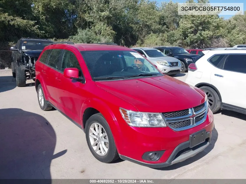 2015 Dodge Journey Sxt VIN: 3C4PDCBG5FT754800 Lot: 40692052