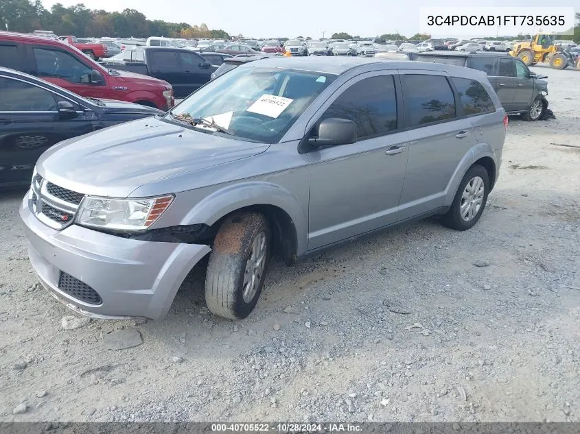 2015 Dodge Journey American Value Pkg VIN: 3C4PDCAB1FT735635 Lot: 40705522