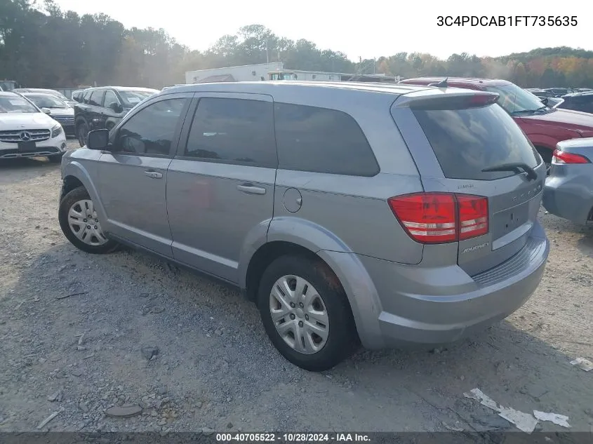 2015 Dodge Journey American Value Pkg VIN: 3C4PDCAB1FT735635 Lot: 40705522