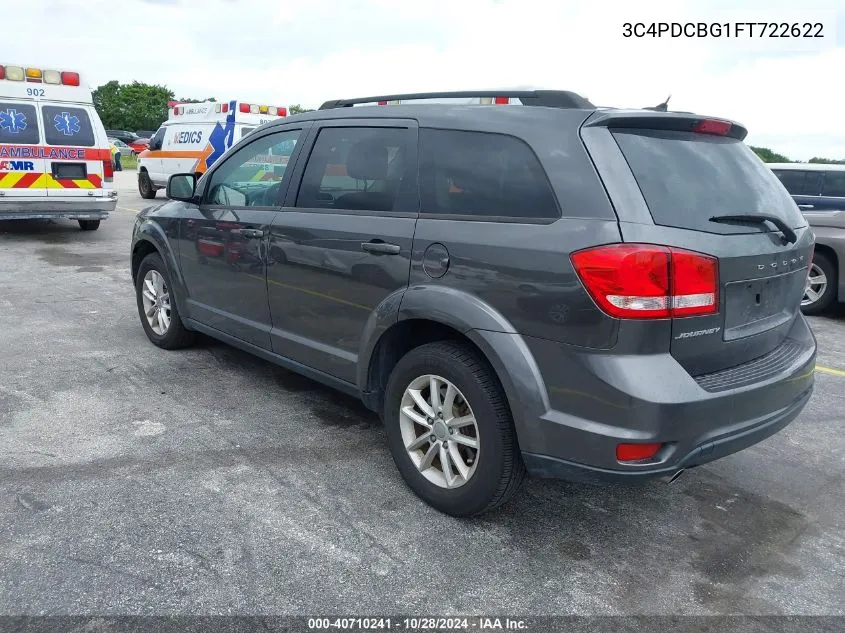 2015 Dodge Journey Sxt VIN: 3C4PDCBG1FT722622 Lot: 40710241