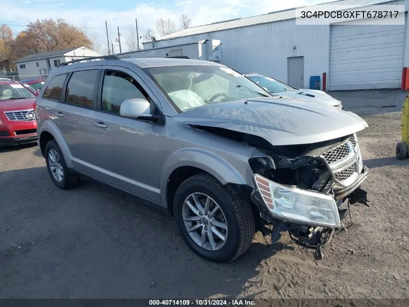 2015 Dodge Journey Sxt VIN: 3C4PDCBGXFT678717 Lot: 40714109