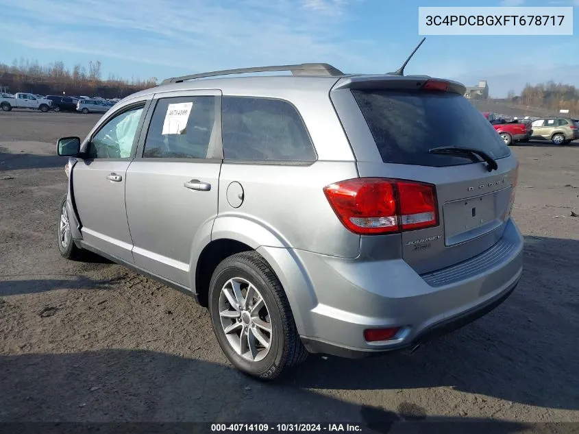 2015 Dodge Journey Sxt VIN: 3C4PDCBGXFT678717 Lot: 40714109