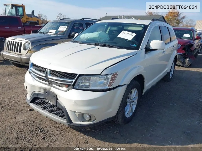 2015 Dodge Journey Sxt VIN: 3C4PDCBG8FT664024 Lot: 40717093