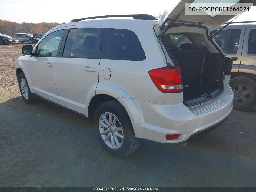 2015 Dodge Journey Sxt VIN: 3C4PDCBG8FT664024 Lot: 40717093