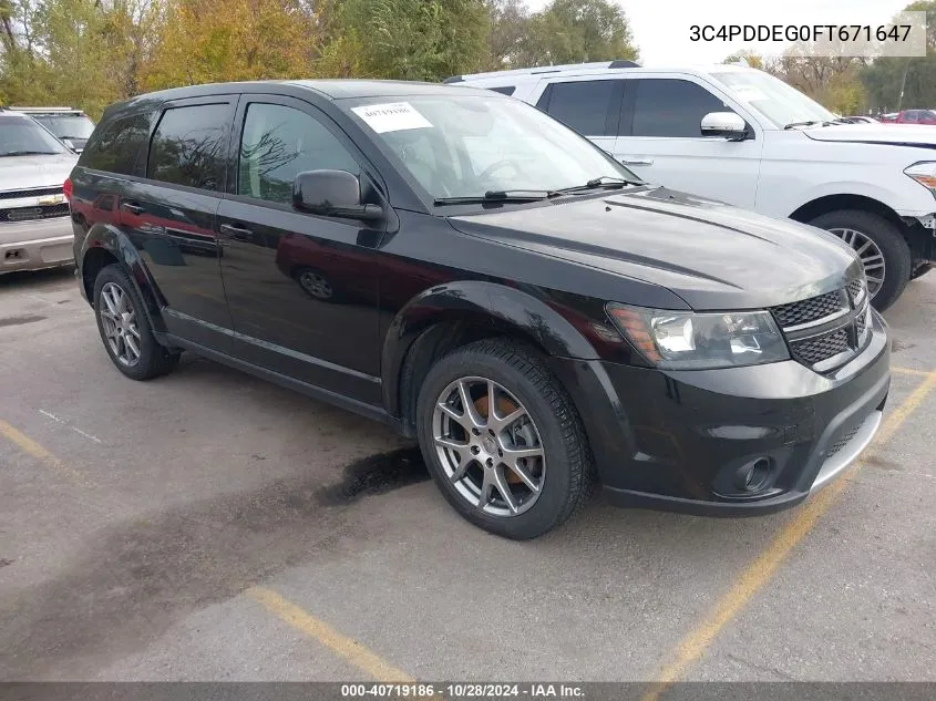 2015 Dodge Journey R/T VIN: 3C4PDDEG0FT671647 Lot: 40719186