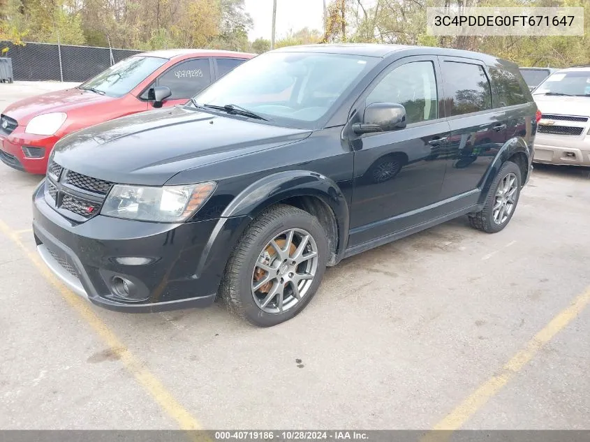 2015 Dodge Journey R/T VIN: 3C4PDDEG0FT671647 Lot: 40719186