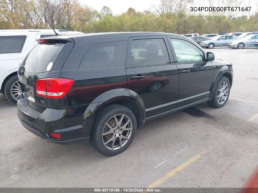 2015 Dodge Journey R/T VIN: 3C4PDDEG0FT671647 Lot: 40719186