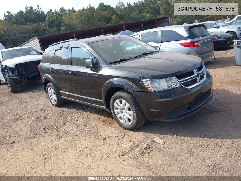 2015 Dodge Journey Se VIN: 3C4PDCAB7FT531678 Lot: 40726218