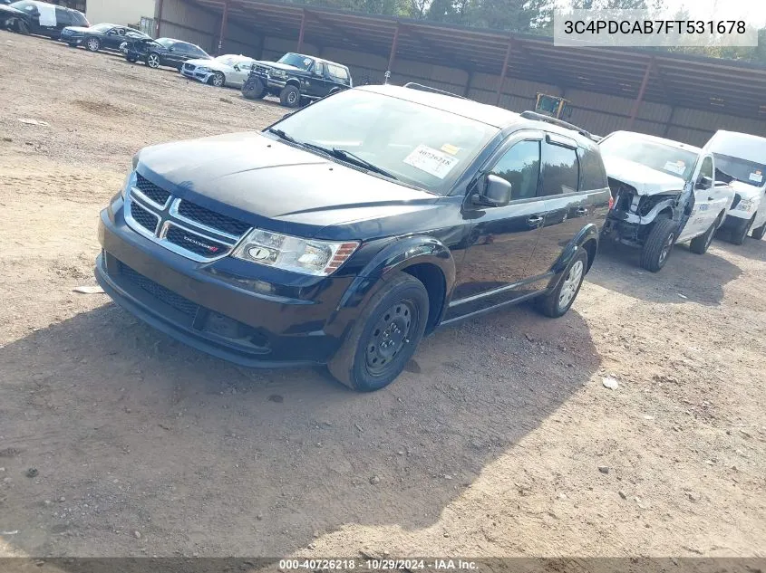 2015 Dodge Journey Se VIN: 3C4PDCAB7FT531678 Lot: 40726218