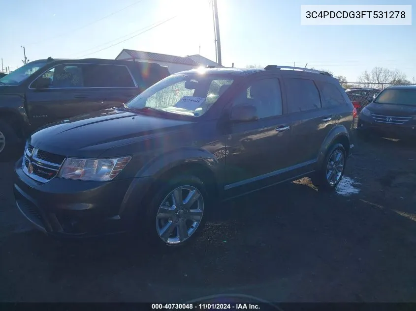 2015 Dodge Journey Limited VIN: 3C4PDCDG3FT531278 Lot: 40730048