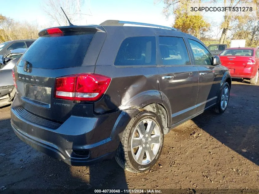 2015 Dodge Journey Limited VIN: 3C4PDCDG3FT531278 Lot: 40730048