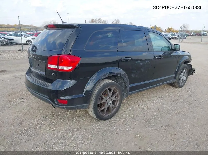 2015 Dodge Journey R/T VIN: 3C4PDCEG7FT650336 Lot: 40734816