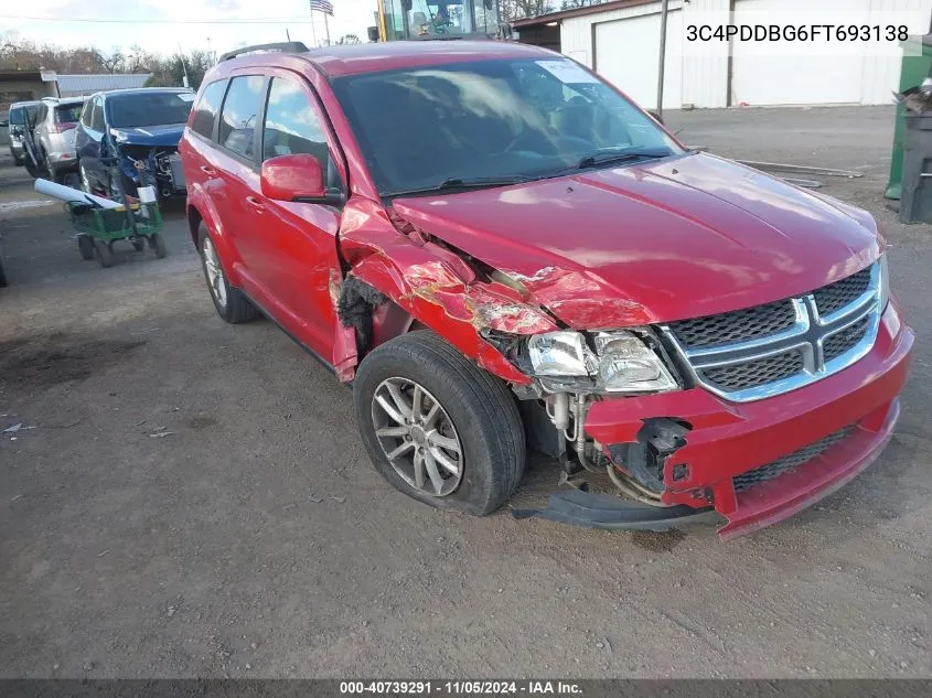 2015 Dodge Journey Sxt VIN: 3C4PDDBG6FT693138 Lot: 40739291