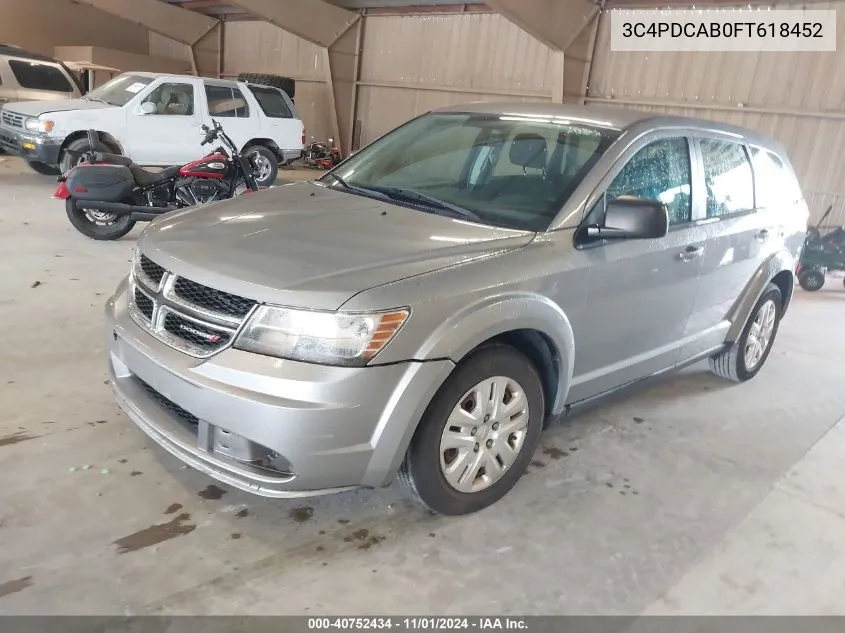 2015 Dodge Journey American Value Pkg VIN: 3C4PDCAB0FT618452 Lot: 40752434