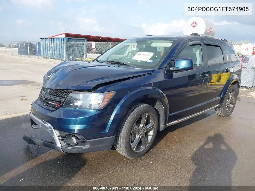 2015 Dodge Journey Crossroad VIN: 3C4PDCGG1FT674905 Lot: 40757041