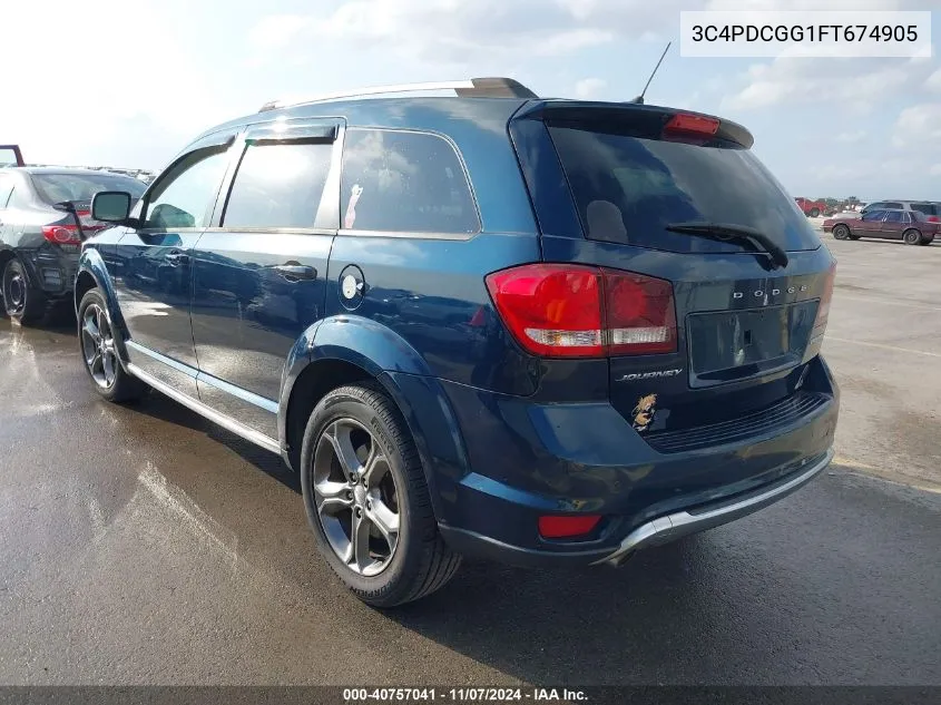 2015 Dodge Journey Crossroad VIN: 3C4PDCGG1FT674905 Lot: 40757041