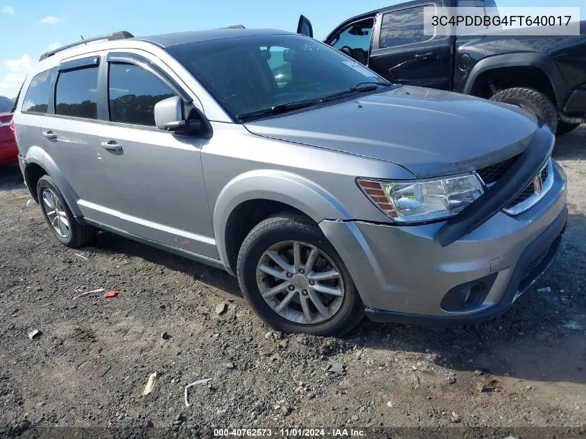 2015 Dodge Journey Sxt VIN: 3C4PDDBG4FT640017 Lot: 40762573