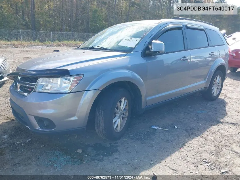 2015 Dodge Journey Sxt VIN: 3C4PDDBG4FT640017 Lot: 40762573