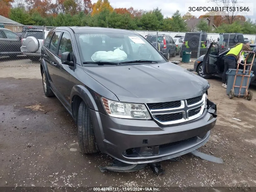 2015 Dodge Journey American Value Pkg VIN: 3C4PDCAB1FT531546 Lot: 40763717