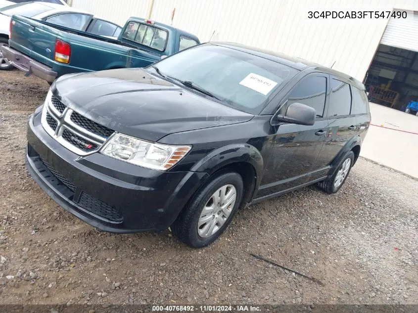 2015 Dodge Journey American Value Pkg VIN: 3C4PDCAB3FT547490 Lot: 40768492