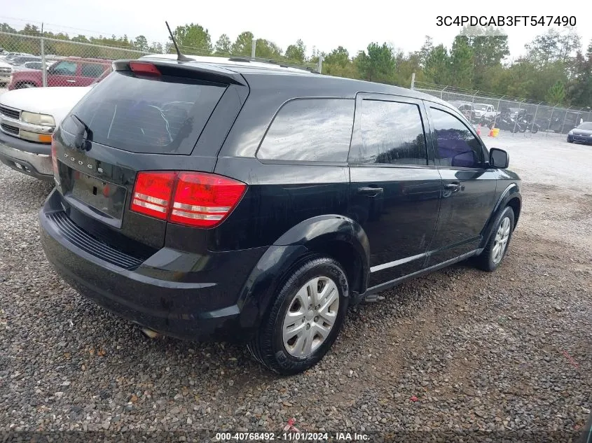 2015 Dodge Journey American Value Pkg VIN: 3C4PDCAB3FT547490 Lot: 40768492