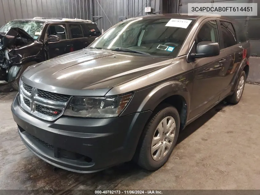 2015 Dodge Journey American Value Pkg VIN: 3C4PDCAB0FT614451 Lot: 40782173