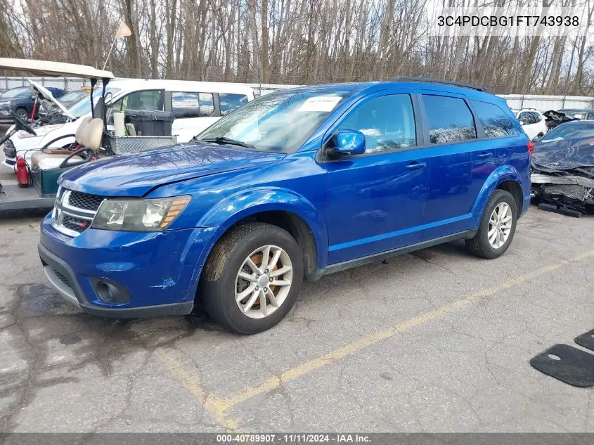 2015 Dodge Journey Sxt VIN: 3C4PDCBG1FT743938 Lot: 40789907