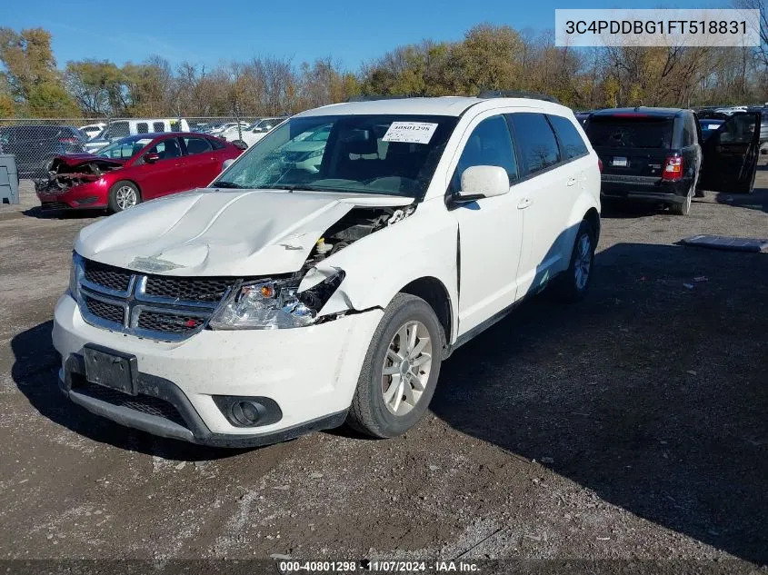 2015 Dodge Journey Sxt VIN: 3C4PDDBG1FT518831 Lot: 40801298