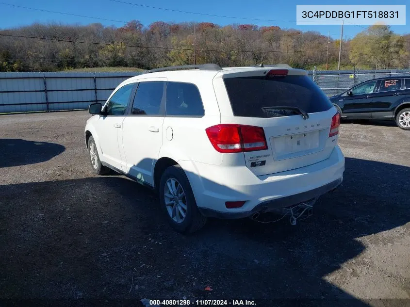 2015 Dodge Journey Sxt VIN: 3C4PDDBG1FT518831 Lot: 40801298