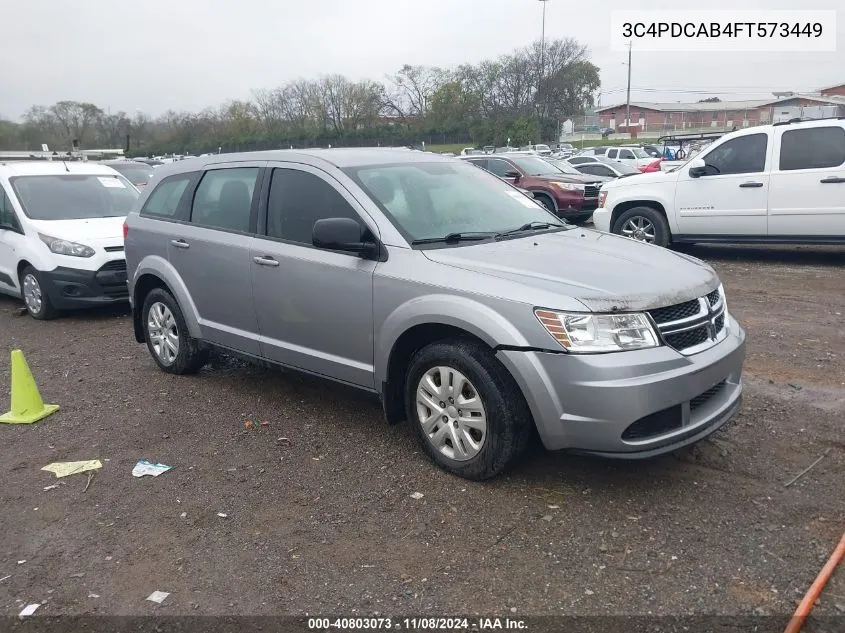 2015 Dodge Journey American Value Pkg VIN: 3C4PDCAB4FT573449 Lot: 40803073