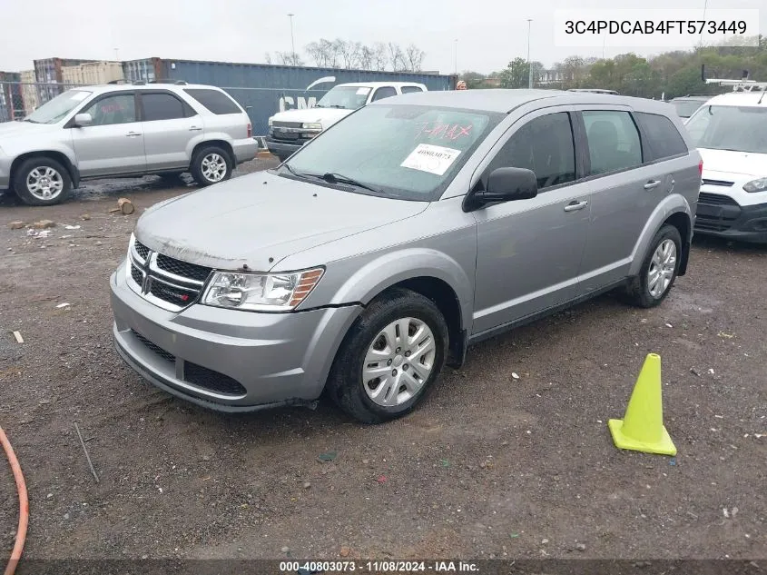 2015 Dodge Journey American Value Pkg VIN: 3C4PDCAB4FT573449 Lot: 40803073