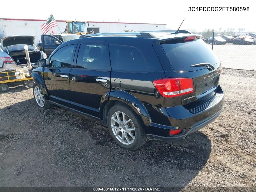 2015 Dodge Journey Limited VIN: 3C4PDCDG2FT580598 Lot: 40816612